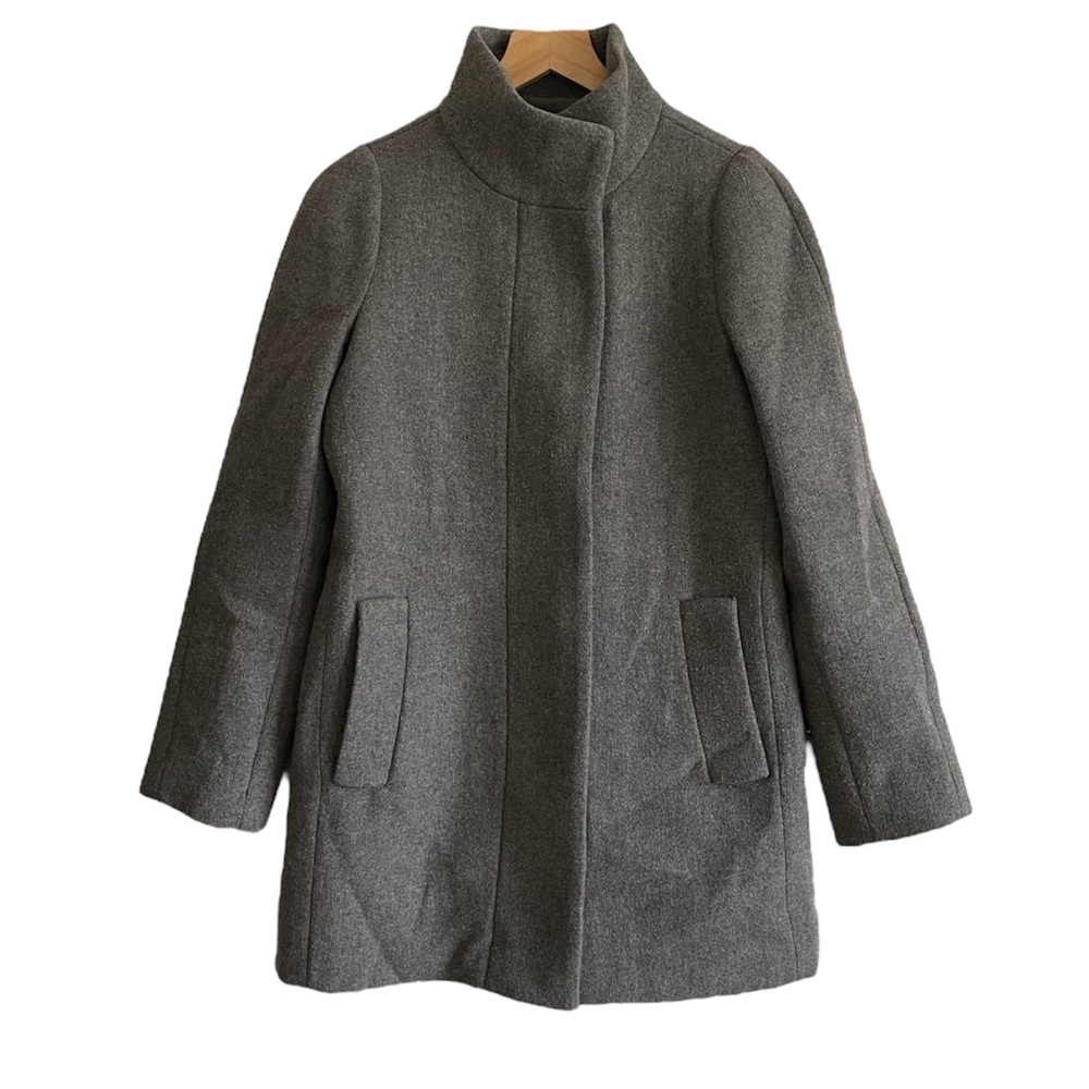 J Crew || grey stadium cloth cocoon coat